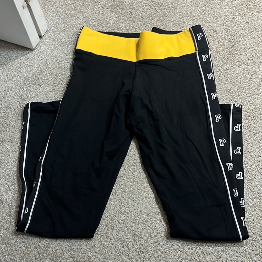 Yoga pants women’s PINK Victorias secrete black and yellow